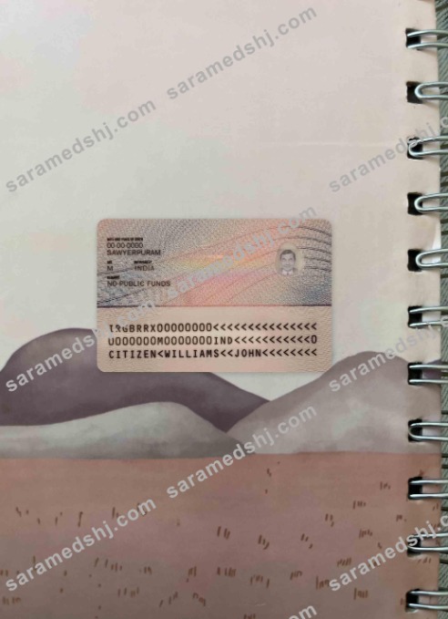 UK residence permit photolook BACK